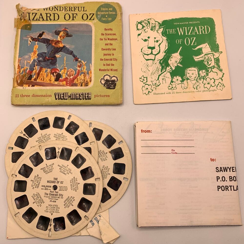 Vintage Sawyer’s View-Master Wonderful Wizard of Oz Packet FT45 3 Reels Booklet